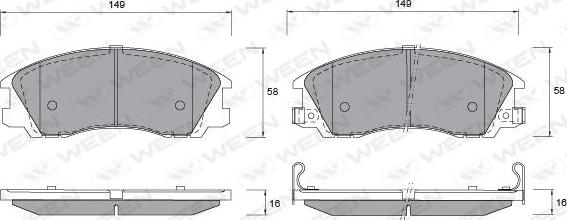 Ween 151-1176 - Brake Pad Set, disc brake autospares.lv