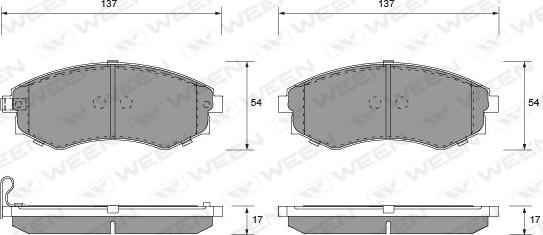 Ween 151-1170 - Brake Pad Set, disc brake autospares.lv