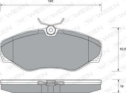 Ween 151-1891 - Brake Pad Set, disc brake autospares.lv