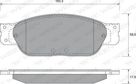 Ween 151-1844 - Brake Pad Set, disc brake autospares.lv