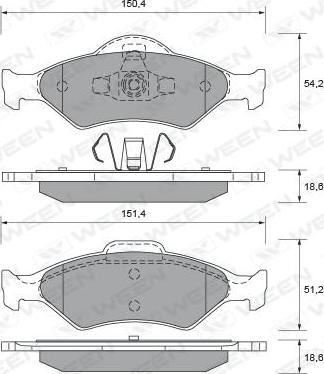 Ween 151-1852 - Brake Pad Set, disc brake autospares.lv