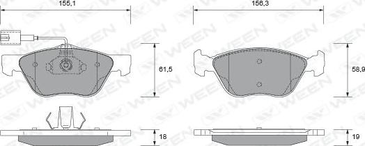 Ween 151-1814 - Brake Pad Set, disc brake autospares.lv