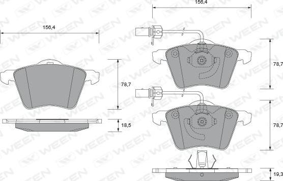 Ween 151-1880 - Brake Pad Set, disc brake autospares.lv