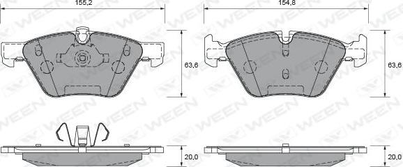 Ween 151-1839 - Brake Pad Set, disc brake autospares.lv