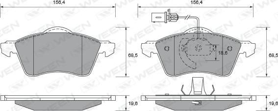 Ween 151-1835 - Brake Pad Set, disc brake autospares.lv