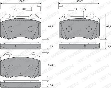 Ween 151-1836 - Brake Pad Set, disc brake autospares.lv