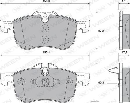 Ween 151-1824 - Brake Pad Set, disc brake autospares.lv