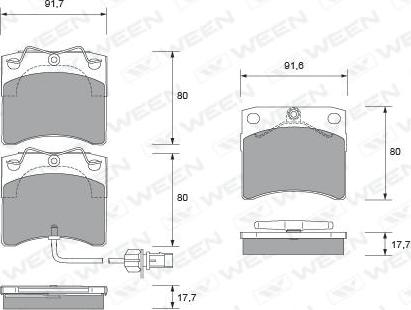 Ween 151-1820 - Brake Pad Set, disc brake autospares.lv