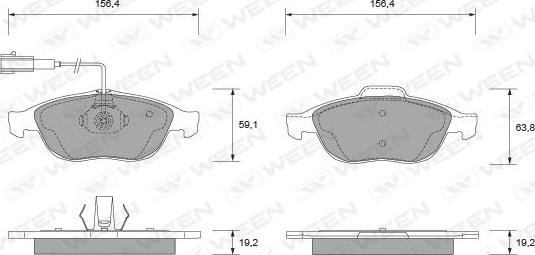 Ween 151-1874 - Brake Pad Set, disc brake autospares.lv