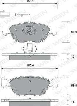 Ween 151-1875 - Brake Pad Set, disc brake autospares.lv