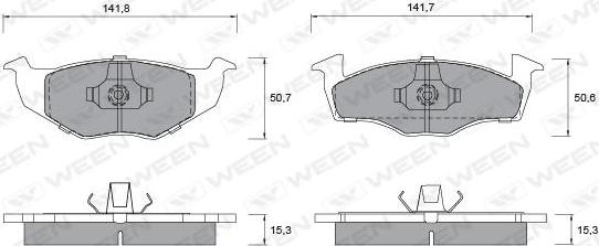 Ween 151-1344 - Brake Pad Set, disc brake autospares.lv