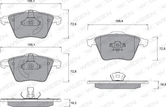 Ween 151-1347 - Brake Pad Set, disc brake autospares.lv