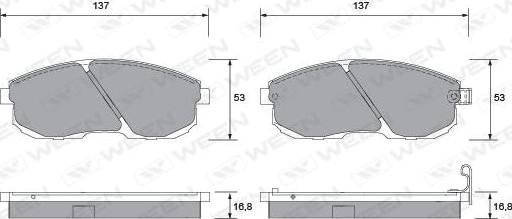 Ween 151-1355 - Brake Pad Set, disc brake autospares.lv