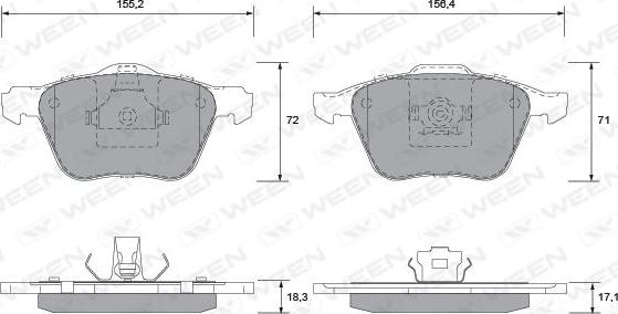 Ween 151-1350 - Brake Pad Set, disc brake autospares.lv