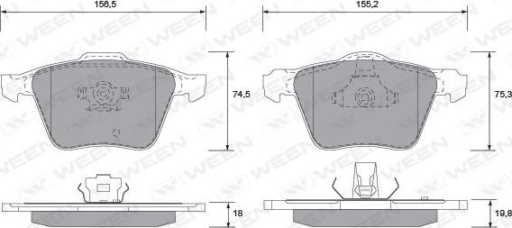 Ween 151-1351 - Brake Pad Set, disc brake autospares.lv