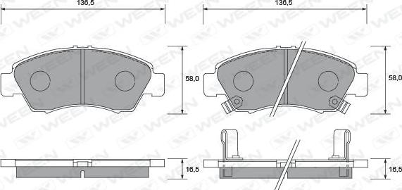 Ween 151-1365 - Brake Pad Set, disc brake autospares.lv