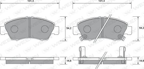 Ween 151-1366 - Brake Pad Set, disc brake autospares.lv