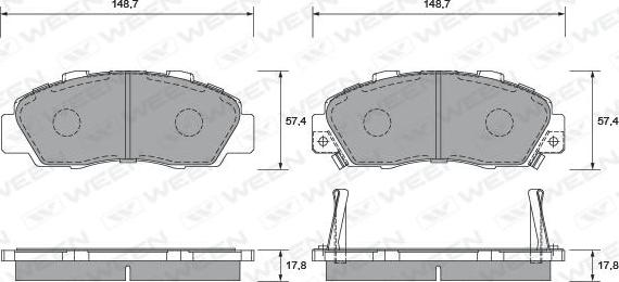 Ween 151-1362 - Brake Pad Set, disc brake autospares.lv