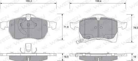 Ween 151-1309 - Brake Pad Set, disc brake autospares.lv