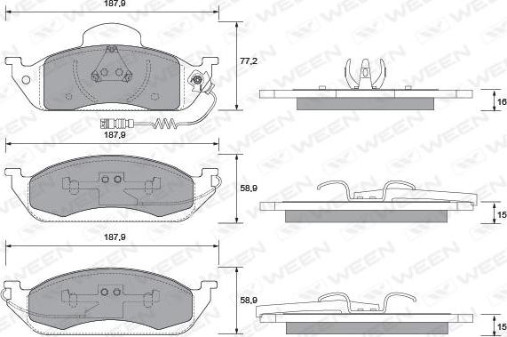 Ween 151-1305 - Brake Pad Set, disc brake autospares.lv