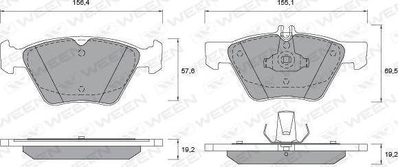Ween 151-1300 - Brake Pad Set, disc brake autospares.lv