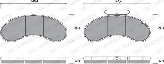 Ween 151-1302 - Brake Pad Set, disc brake autospares.lv