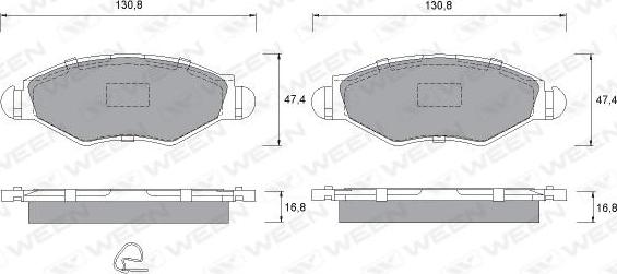 Ween 151-1319 - Brake Pad Set, disc brake autospares.lv