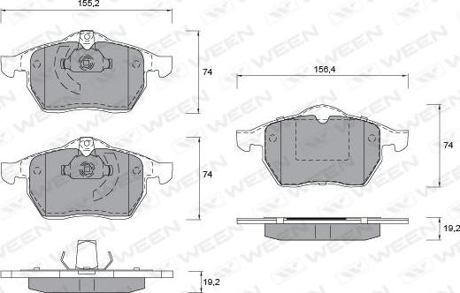 Ween 151-1314 - Brake Pad Set, disc brake autospares.lv