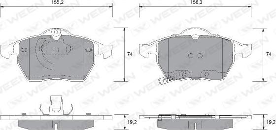 Ween 151-1310 - Brake Pad Set, disc brake autospares.lv