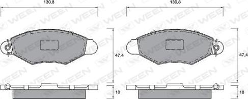 Ween 151-1334 - Brake Pad Set, disc brake autospares.lv