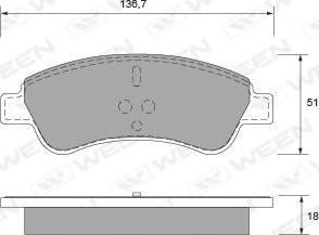 Ween 151-1320 - Brake Pad Set, disc brake autospares.lv