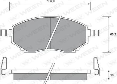 Ween 151-1372 - Brake Pad Set, disc brake autospares.lv