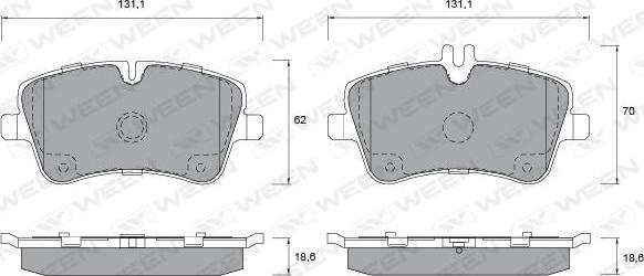 Ween 151-1295 - Brake Pad Set, disc brake autospares.lv