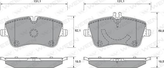 Ween 151-1298 - Brake Pad Set, disc brake autospares.lv