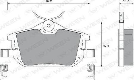 Ween 151-1249 - Brake Pad Set, disc brake autospares.lv