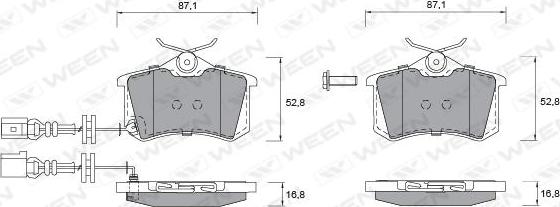 Ween 151-1247 - Brake Pad Set, disc brake autospares.lv