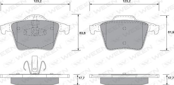 Ween 151-1251 - Brake Pad Set, disc brake autospares.lv