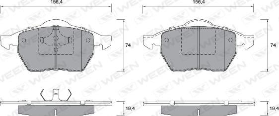 Ween 151-1258 - Brake Pad Set, disc brake autospares.lv