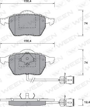 Ween 151-1261 - Brake Pad Set, disc brake autospares.lv