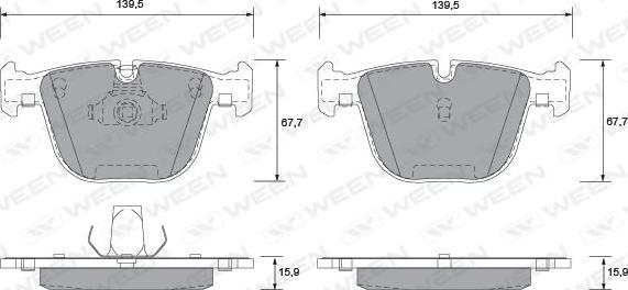 Ween 151-1205 - Brake Pad Set, disc brake autospares.lv