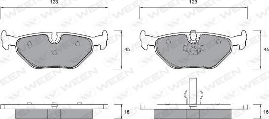 Ween 151-1201 - Brake Pad Set, disc brake autospares.lv