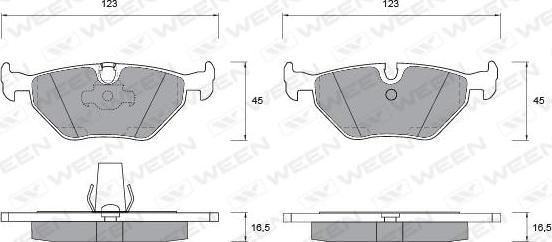 Ween 151-1203 - Brake Pad Set, disc brake autospares.lv