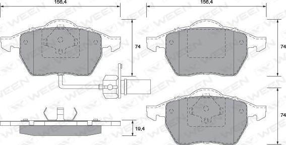 Ween 151-1286 - Brake Pad Set, disc brake autospares.lv