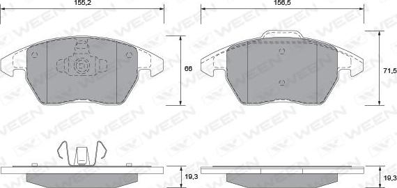 Ween 151-1280 - Brake Pad Set, disc brake autospares.lv