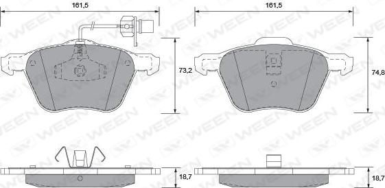 Ween 151-1288 - Brake Pad Set, disc brake autospares.lv