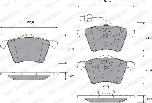 Ween 151-1287 - Brake Pad Set, disc brake autospares.lv