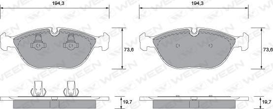 Ween 151-1235 - Brake Pad Set, disc brake autospares.lv