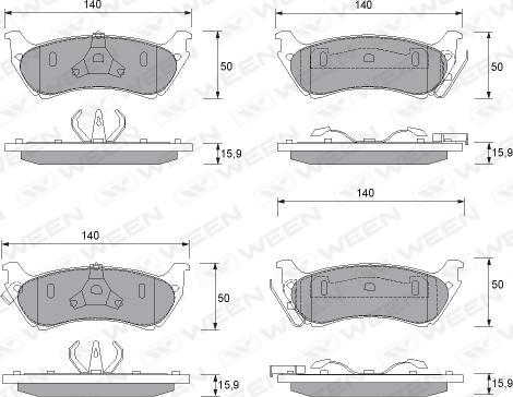 Ween 151-1231 - Brake Pad Set, disc brake autospares.lv