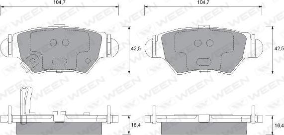 Ween 151-1238 - Brake Pad Set, disc brake autospares.lv