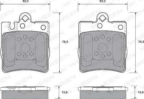 Ween 151-1225 - Brake Pad Set, disc brake autospares.lv